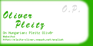 oliver pleitz business card